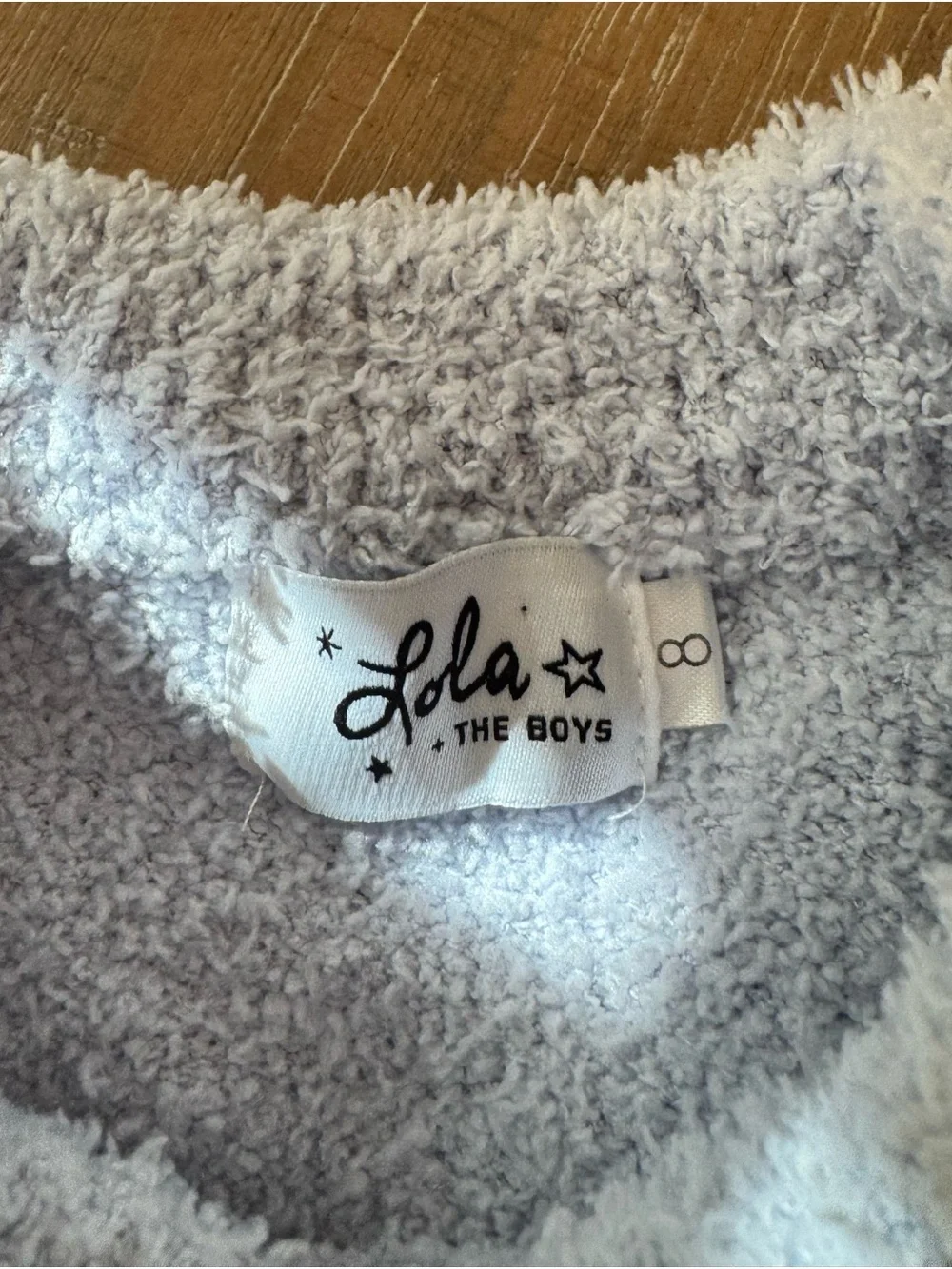 Lola and The Boys Fuzzy Smiley Face Lounge Set Blue Size 8